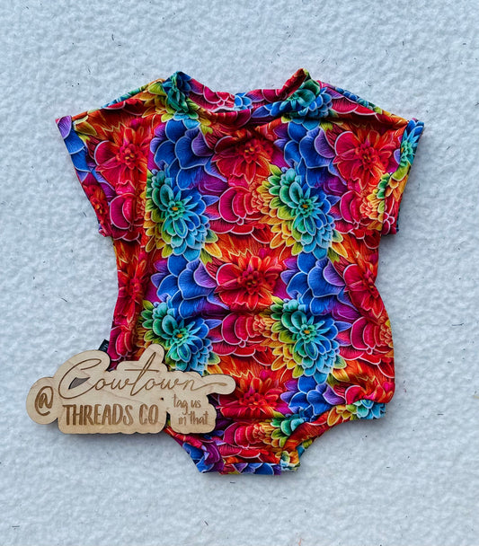 6/9M Rainbow Succulent Romper RTS